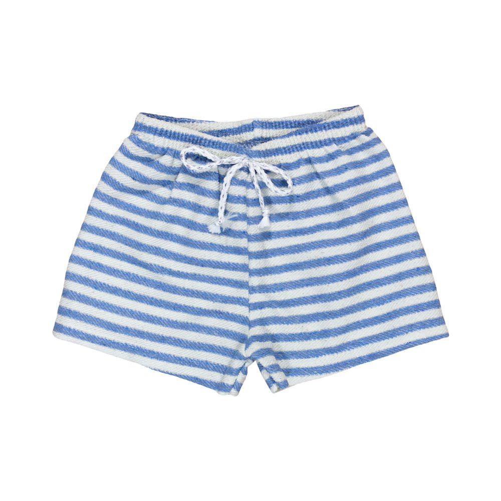 SHORTS INFANTIL 1 AO 3 SUSTENTÁVEL COM CORDÃO LISTRAS AZUL