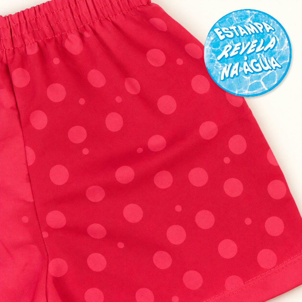 Conjunto de Praia Infantil Até 3 anos Camiseta UV 50+ e Shorts Mágico Pink e Framboesa
