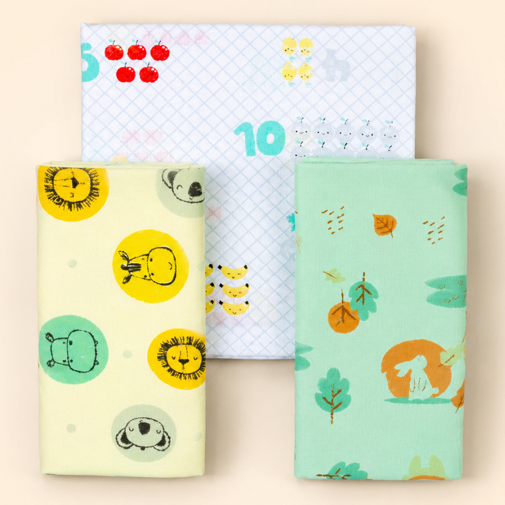 Kit 3 Cueiros Flanelados Bebê 100% Algodão 60x80cm Estampadinho Neutro