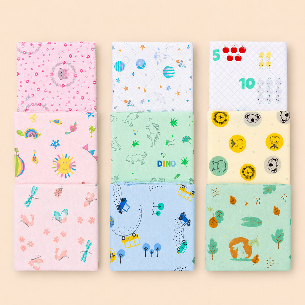 Kit 3 Cueiros Flanelados Bebê 100% Algodão 60x80cm Estampadinho Neutro