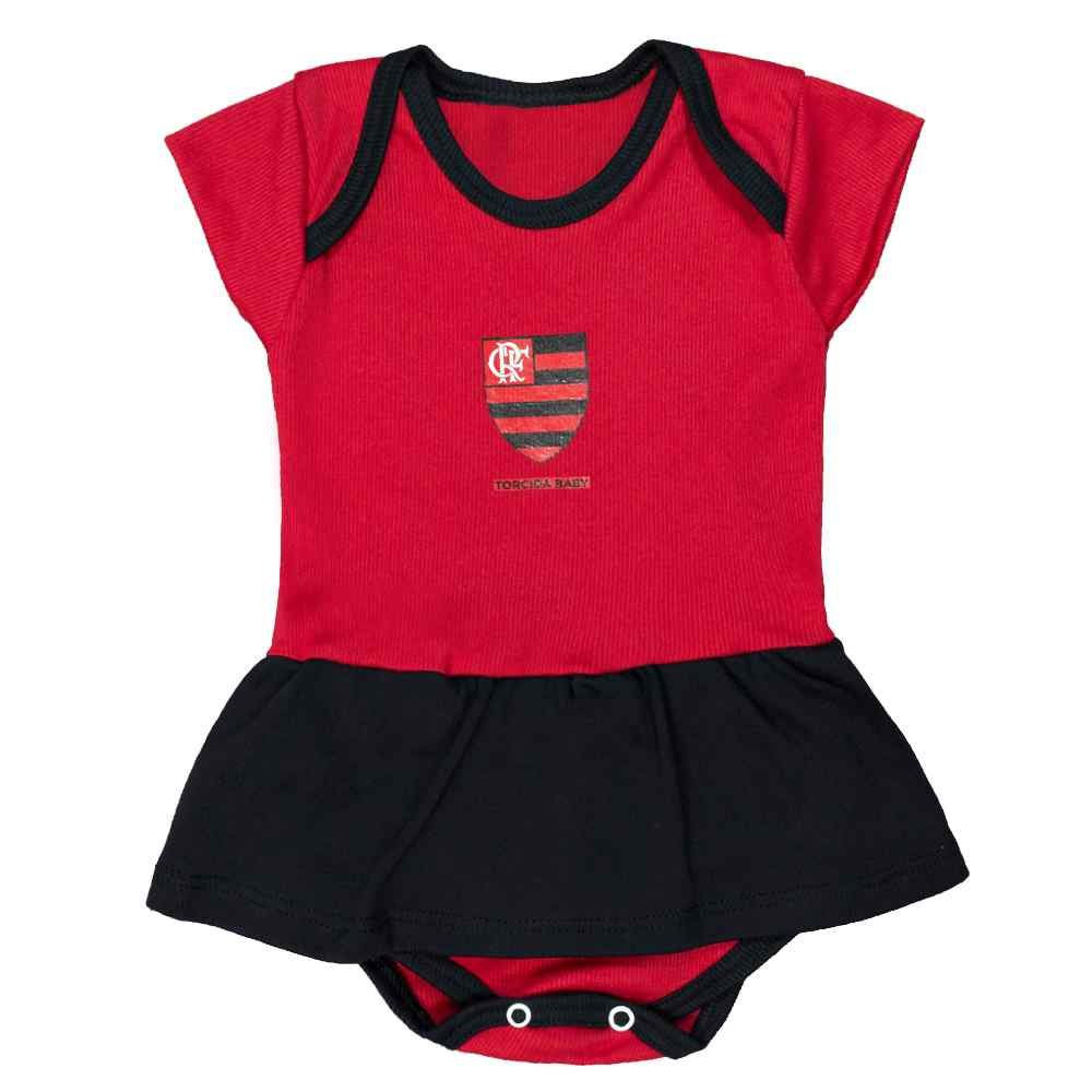 BODY SAIA FLAMENGO CANELADO VERMELHO DE BEBÊ