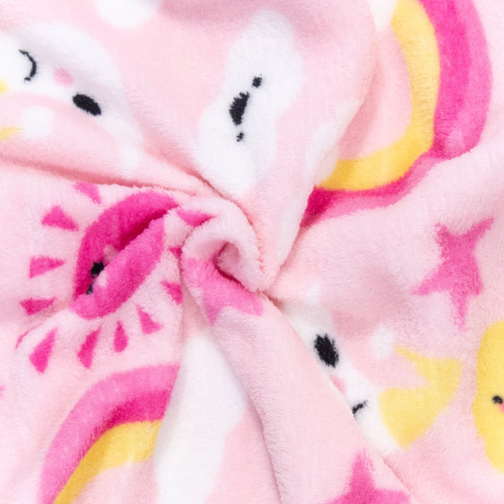CONJUNTO LONGO INFANTIL 1 AO 3 FLEECE ESTAMPADINHO NUVEM ROSA