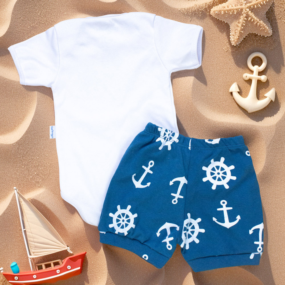 Conjunto de Verão para Bebê Menino - Bolsinho Bordado Timão