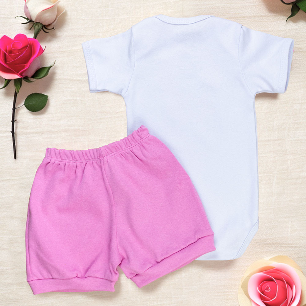 Conjunto Verão de Bebê Rosa Coelhinha - Fofo e Confortável