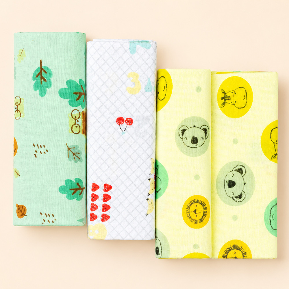 Kit 3 Cueiros Luxo Flanelados Bebê 100% Algodão Hipoalergênico 100x80cm Estampadinho Neutro