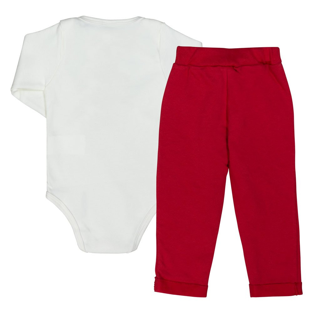 CONJUNTO BODY LONGO E CALÇA PARA BEBÊ ESTAMPADO BABY BEAR CREME