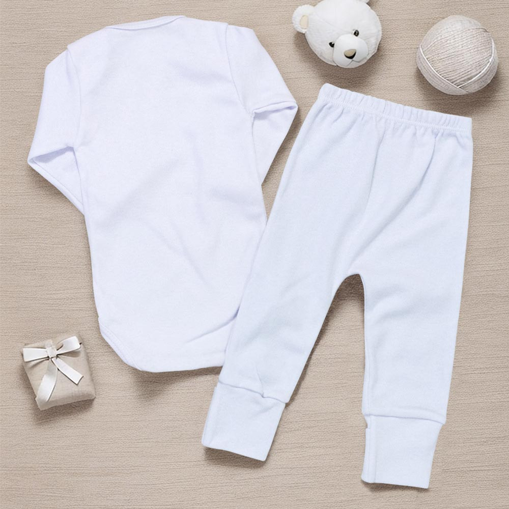 Conjunto para Bebê Branco Basic Unissex - Maciez e Conforto