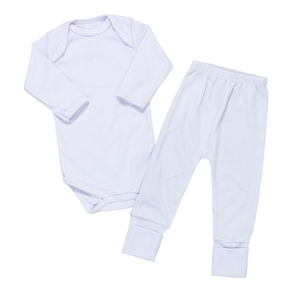 Conjunto para Bebê Branco Basic Unissex - Maciez e Conforto