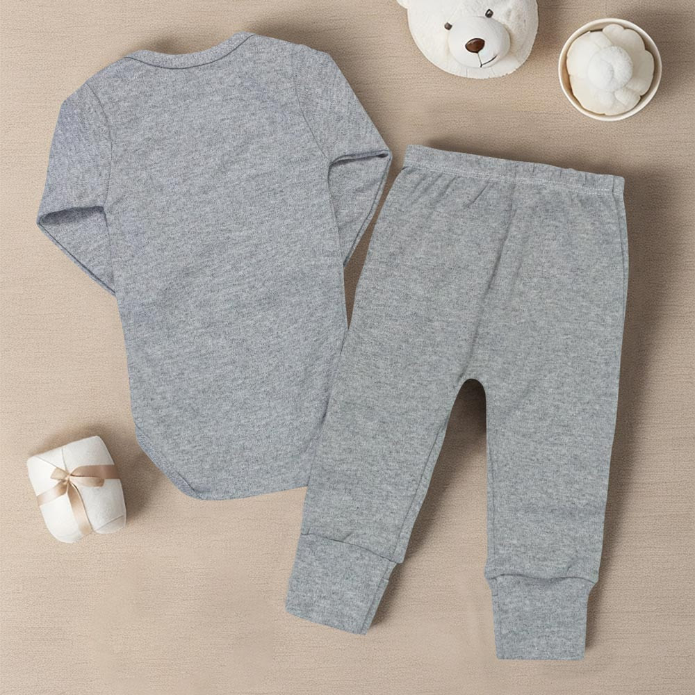 Conjunto para Bebê Unissex Basic Mescla em Suedine