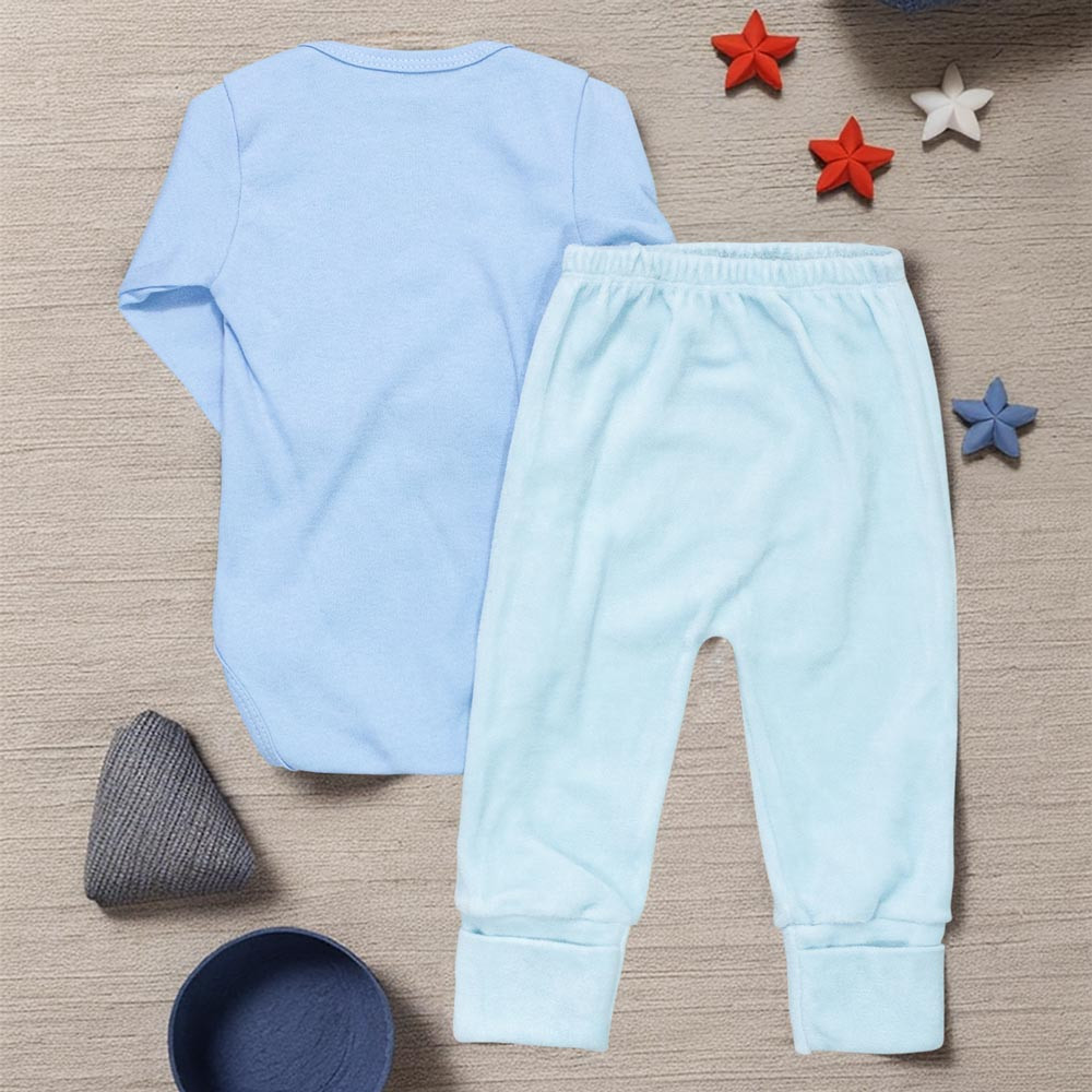 Conjunto para Bebê Azul Claro Fofo e Confortável até 12 Meses
