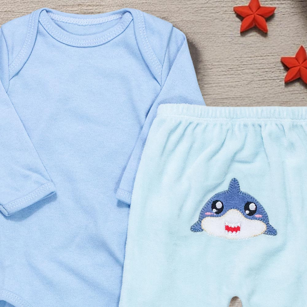 Conjunto para Bebê Azul Claro Fofo e Confortável até 12 Meses