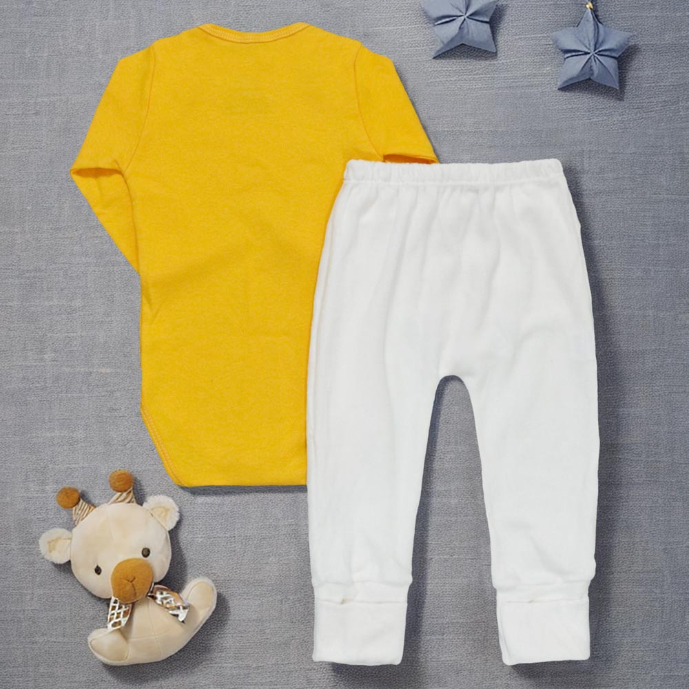 Conjunto Longo de Bebê em Suedine e Plush Girafinha Unissex