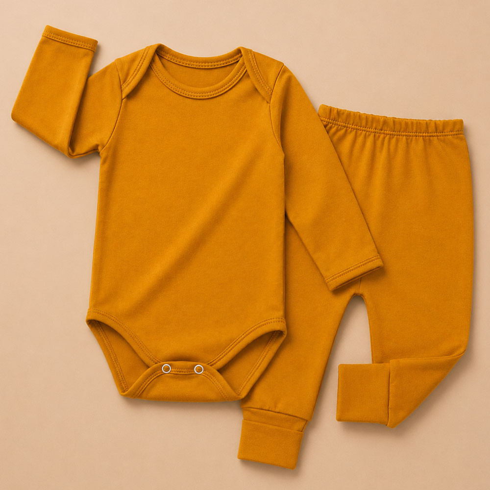 Conjunto Térmico Bebê Body e Calça Pé Reversível Quentinho Caramelo 0 a 12m