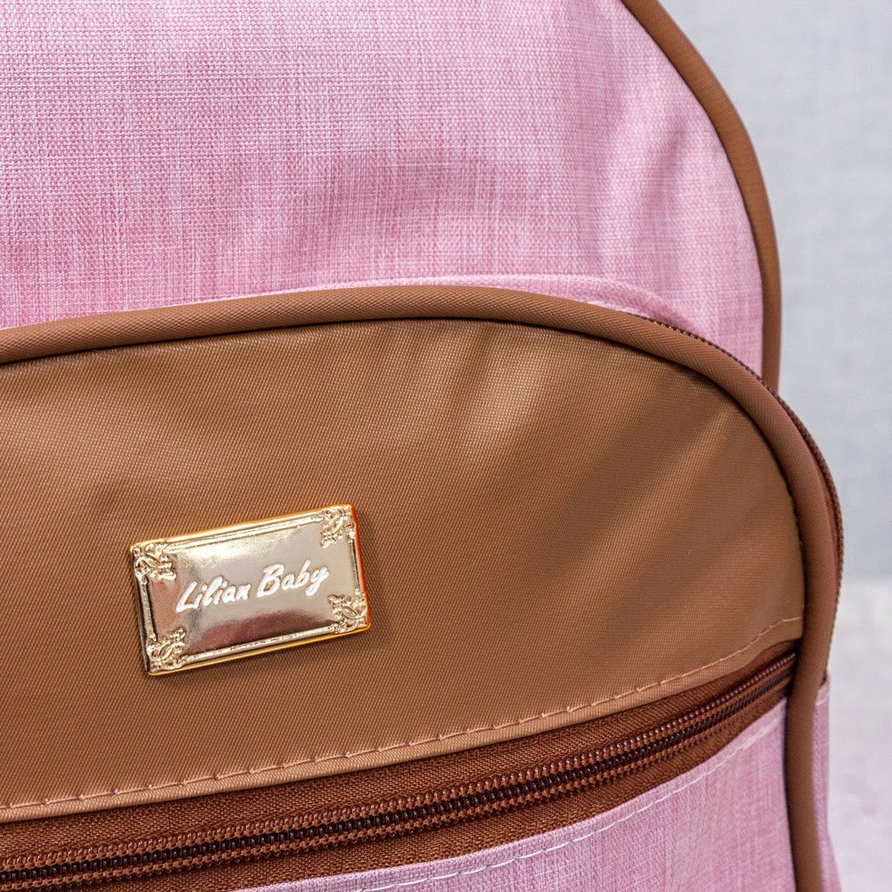MOCHILA DE MATERNIDADE CASUAL LUXO COM BOLSO ROSÊ