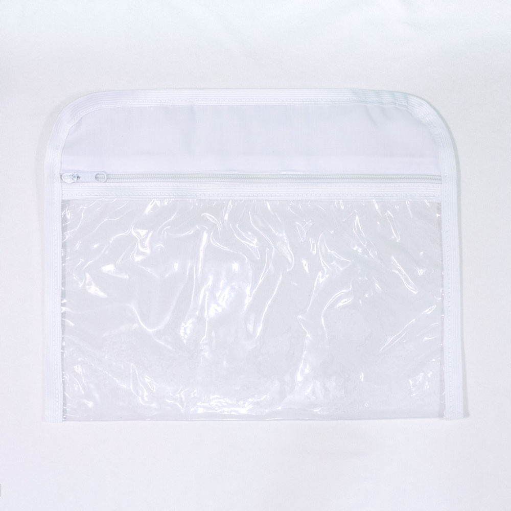 Saquinho Maternidade Plástico Com Zíper Liso Branco