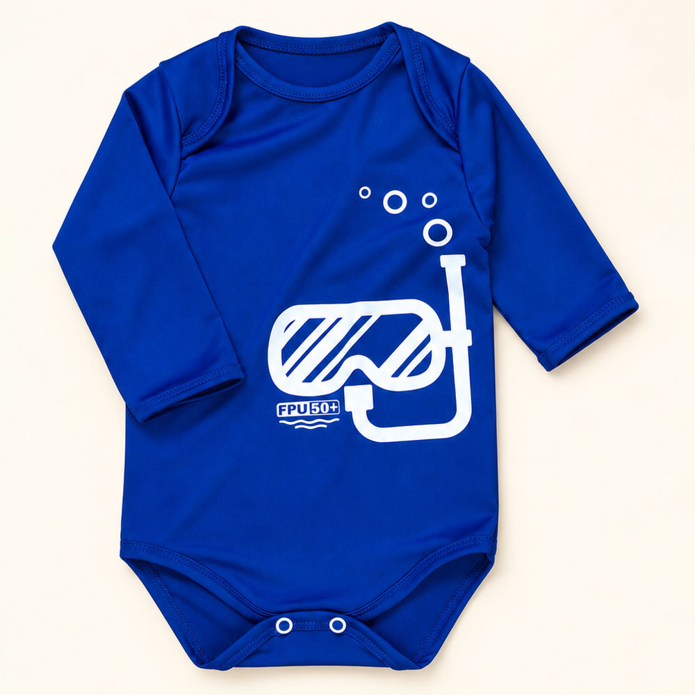 Conjunto Bebê Com Proteção Solar Body Uv50+ E Boné Azul Marinho de 3 Meses a 1 Ano