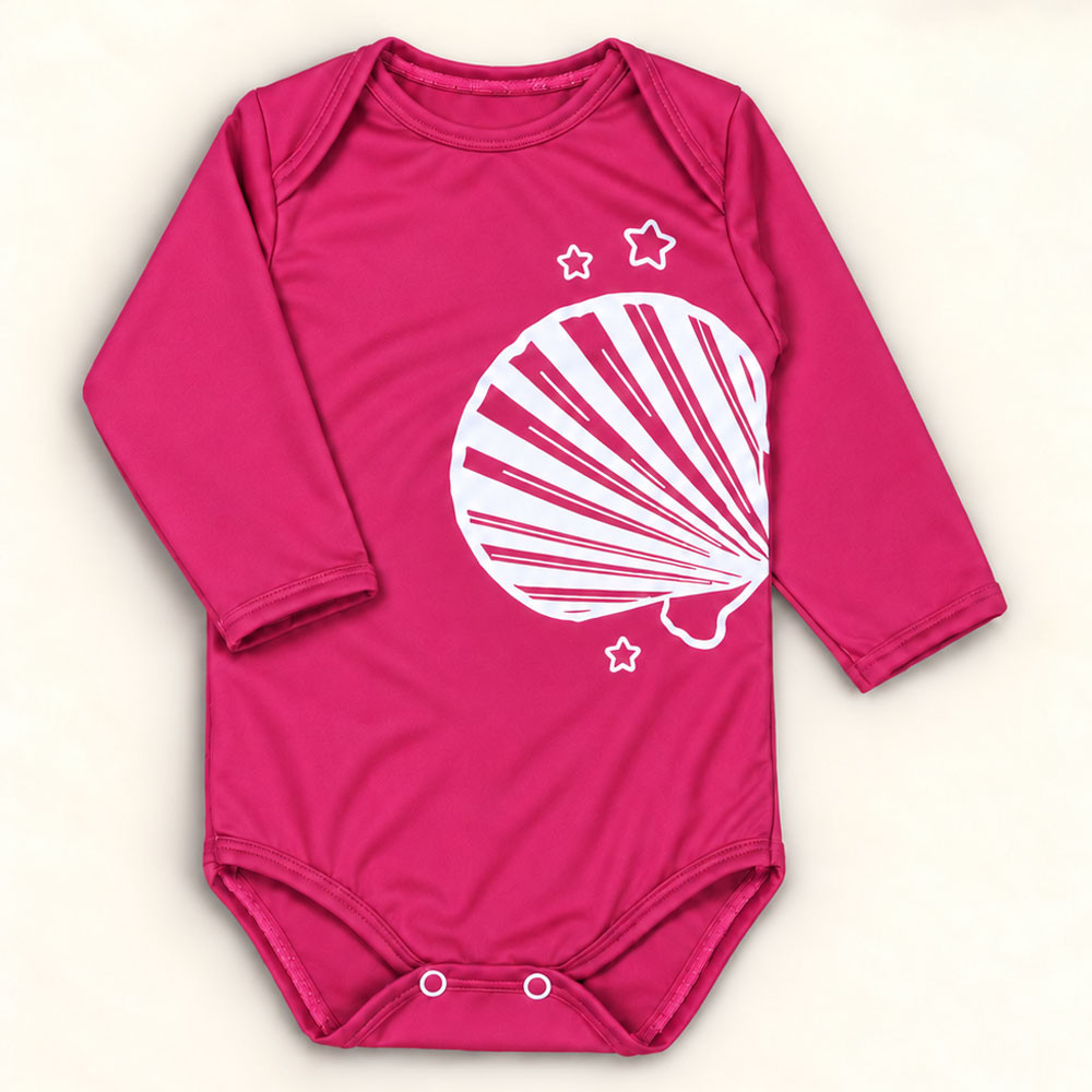 Conjunto Bebê Com Proteção Solar Body Uv50+ E Boné Pink Concha de 3 Meses a 1 Ano