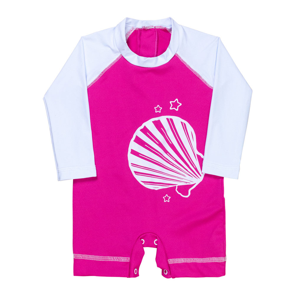 Macacão para Bebê Proteção UV50+ Concha do Mar - Pink