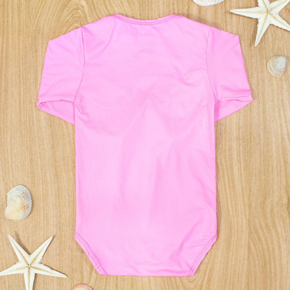 Body de Bebê Proteção Uv50+ Manga Longa Concha Rosa Claro