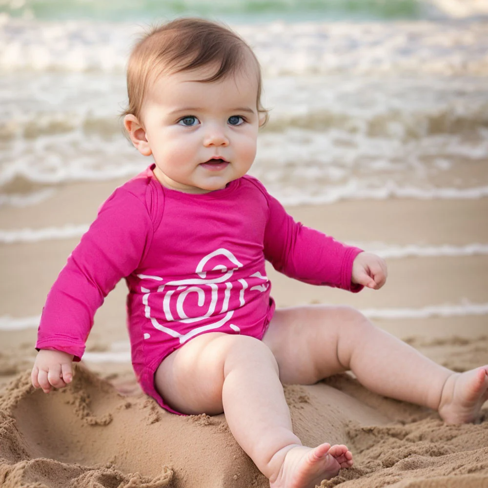 Body Para Bebê Menina em Tecido de Proteção UV50+
