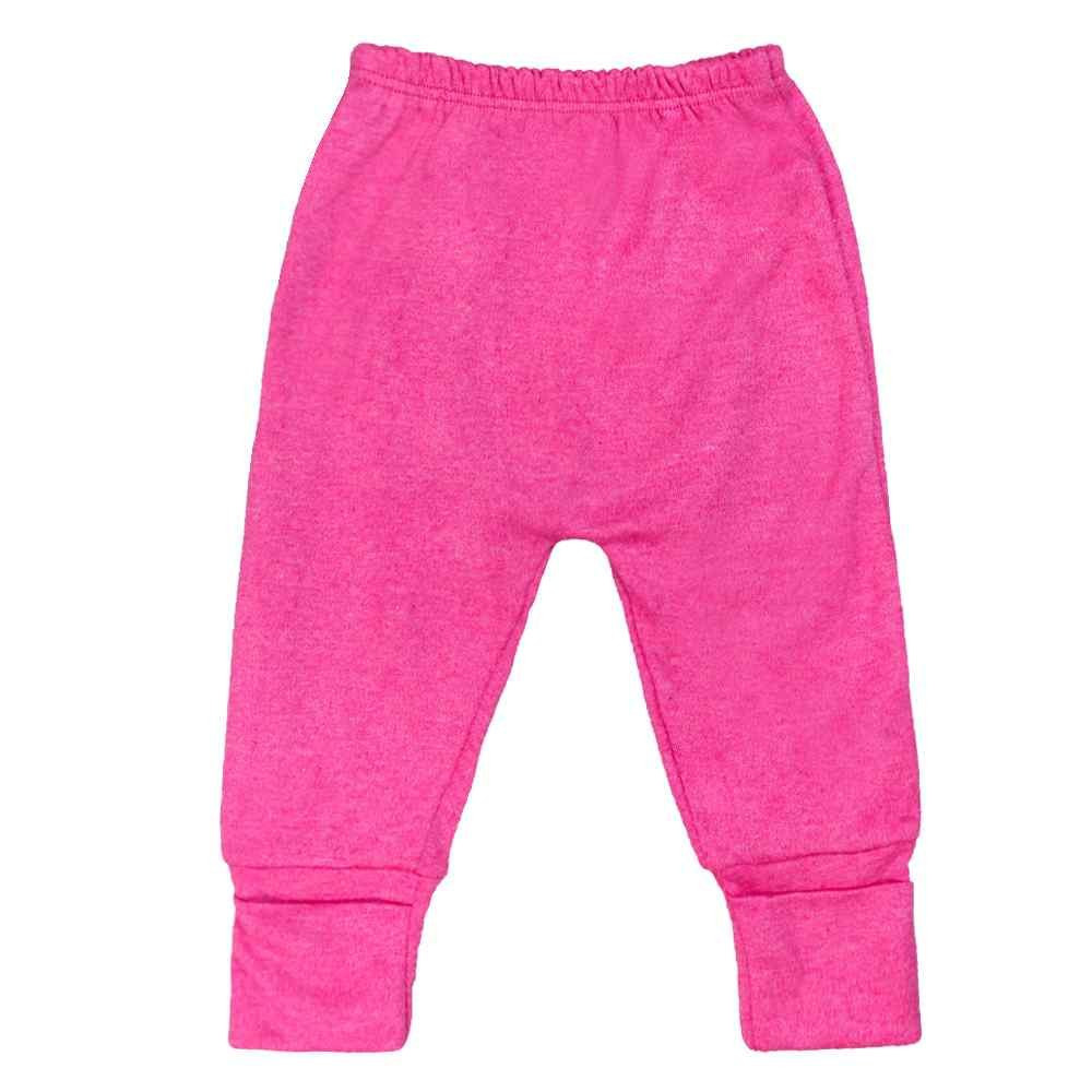 CALÇA PARA BEBÊ SUEDINE PÉ REVERSÍVEL E BORDADO NO BUMBUM PINK