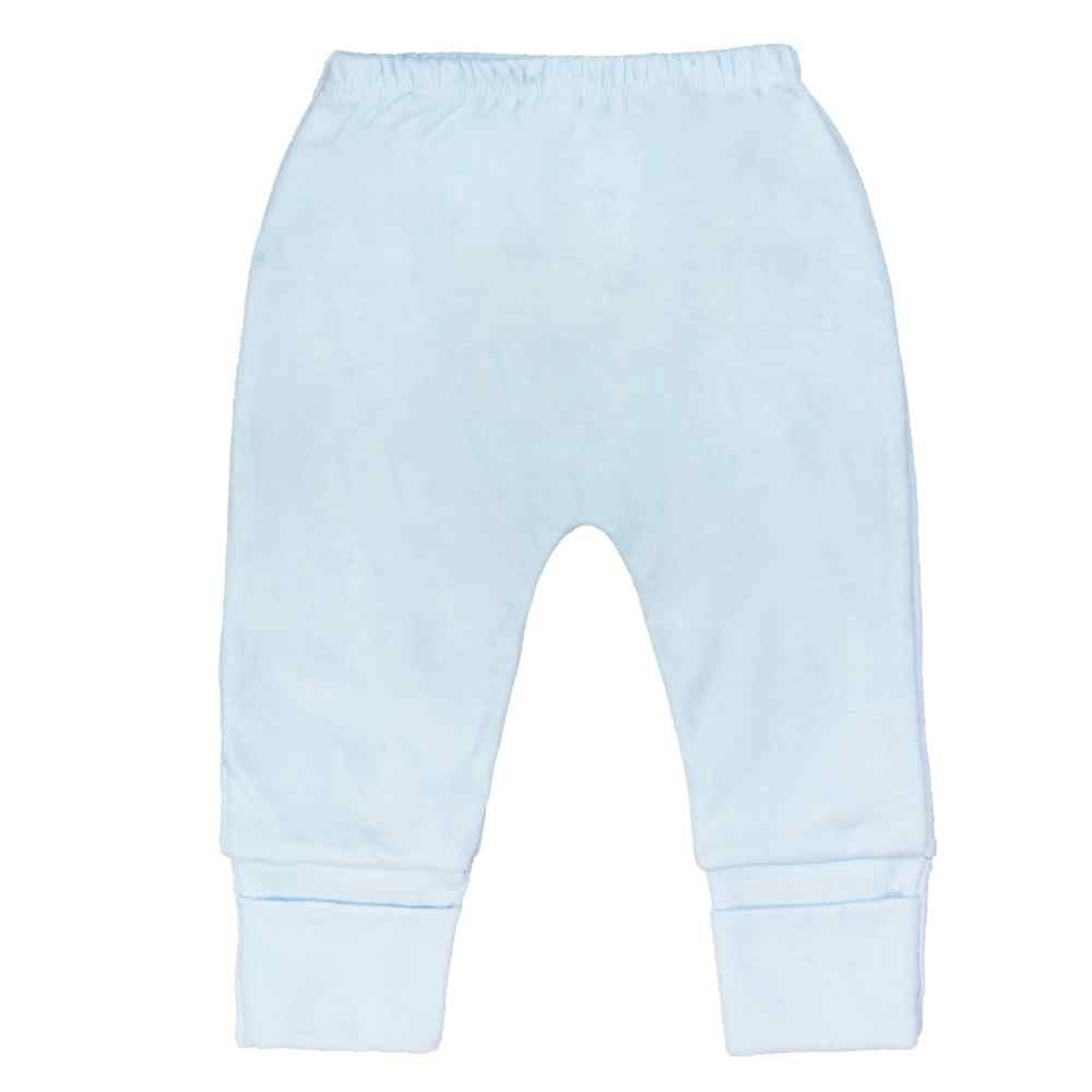 CALÇA PARA BEBÊ SUEDINE PÉ REVERSÍVEL E BORDADO NO BUMBUM AZUL CLARO