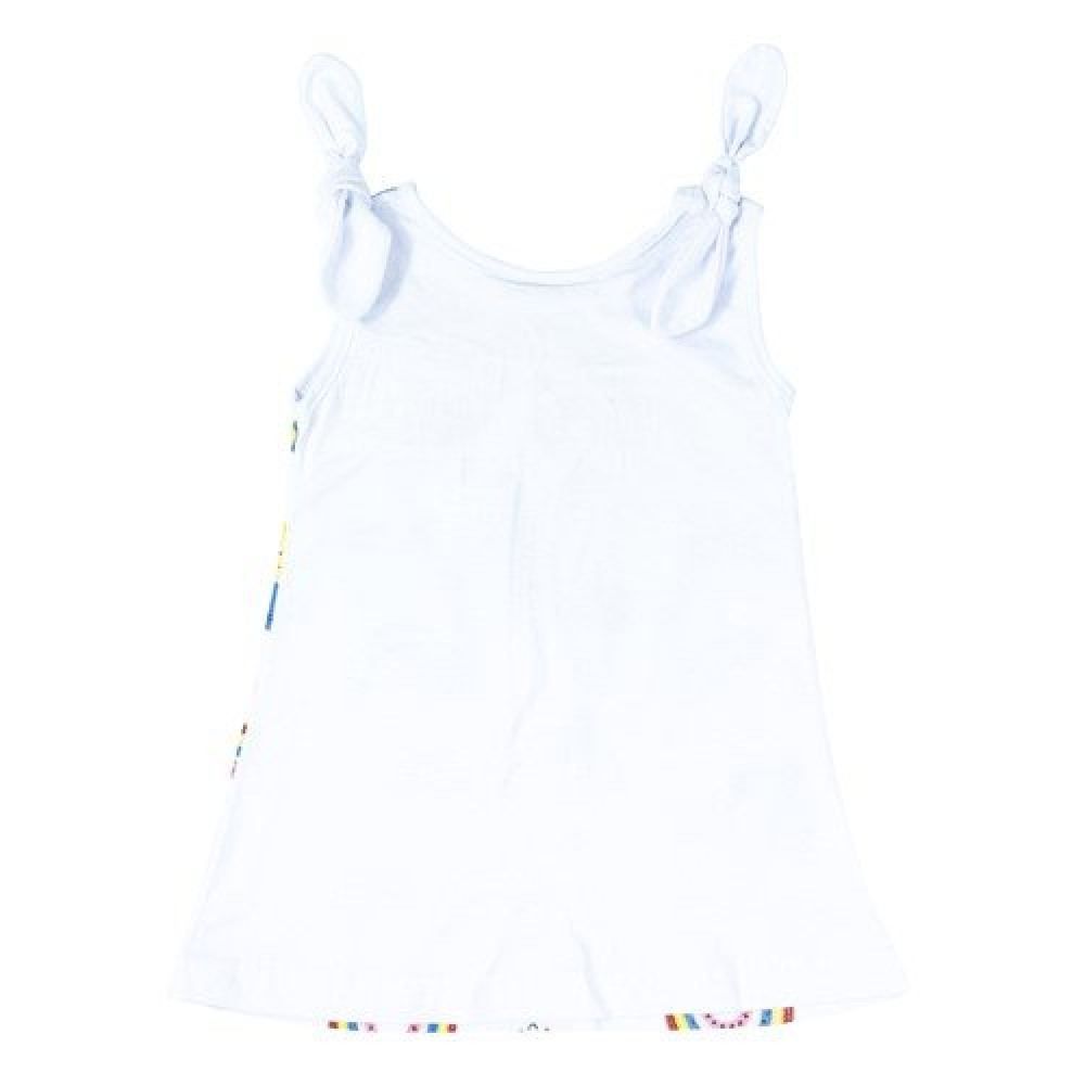 VESTIDO REGATINHA PARA BEBÊ ESTAMPADINHO ARCO-ÍRIS BRANCO