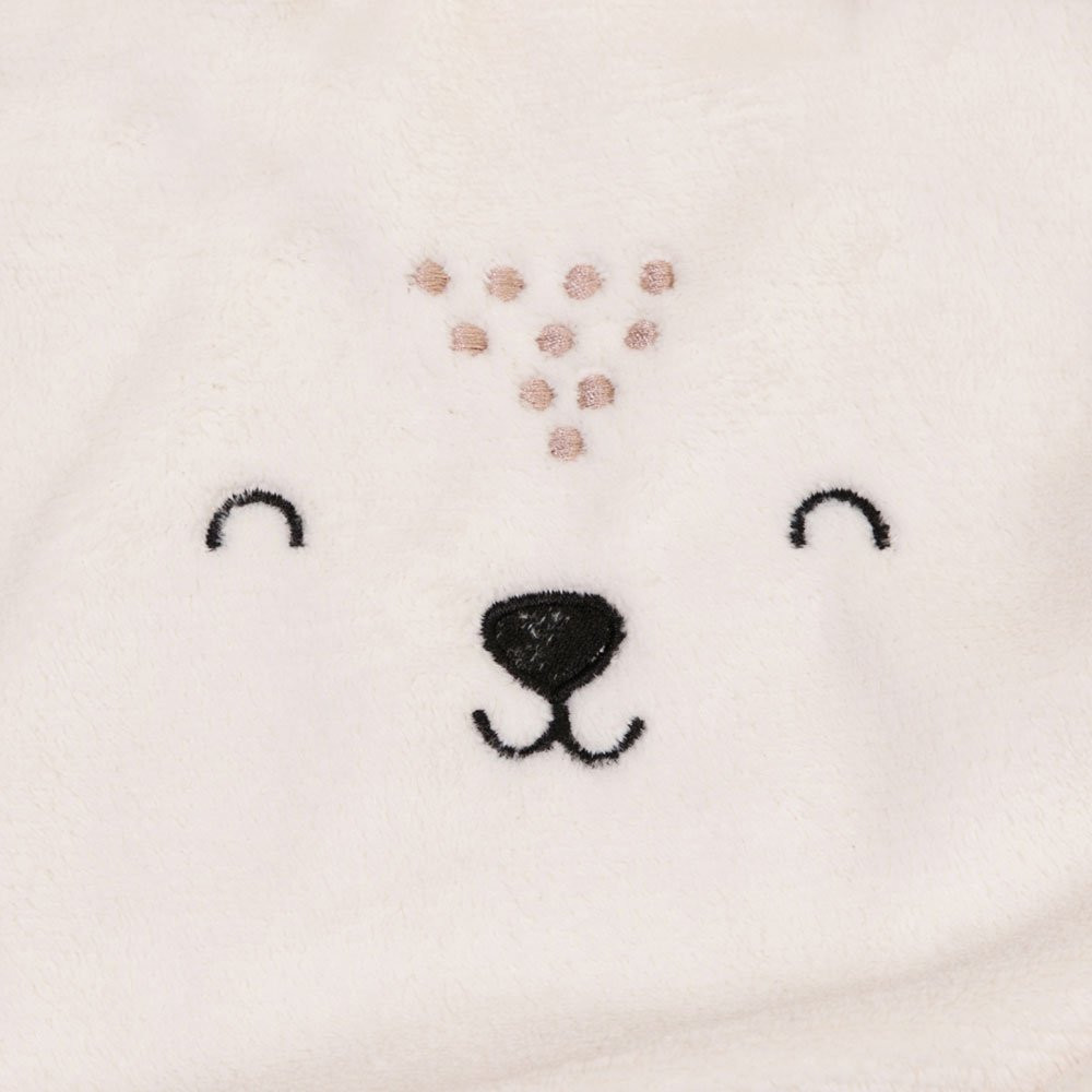 COBERTOR MICROFIBRA MAMI PARA BEBÊ CAPUZ BORDADO BEAR CREME
