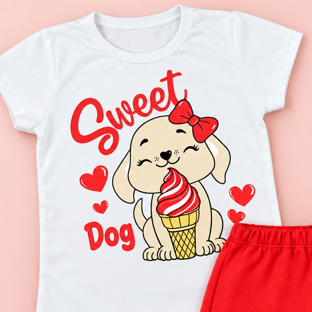 Conjunto 6 Peças Para Menina Blusinha E Shorts Saia de 02 a 10 Anos