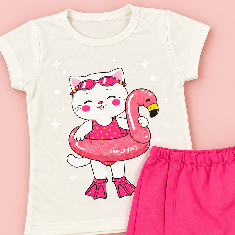 Conjunto 6 Peças Para Menina Blusinha E Shorts Saia de 02 a 10 Anos