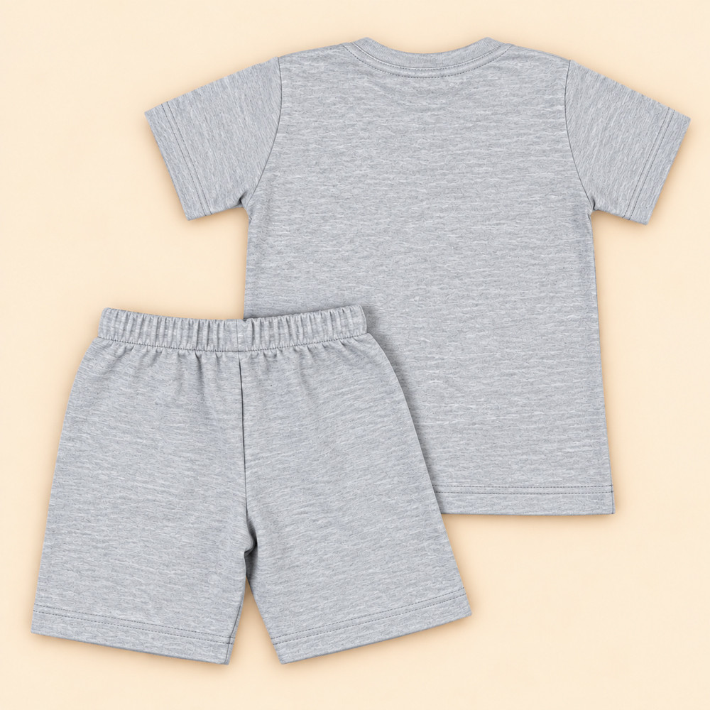 Conjunto Infantil Menino Verão Bordado Monocromático Mescla de 2 até 10 anos