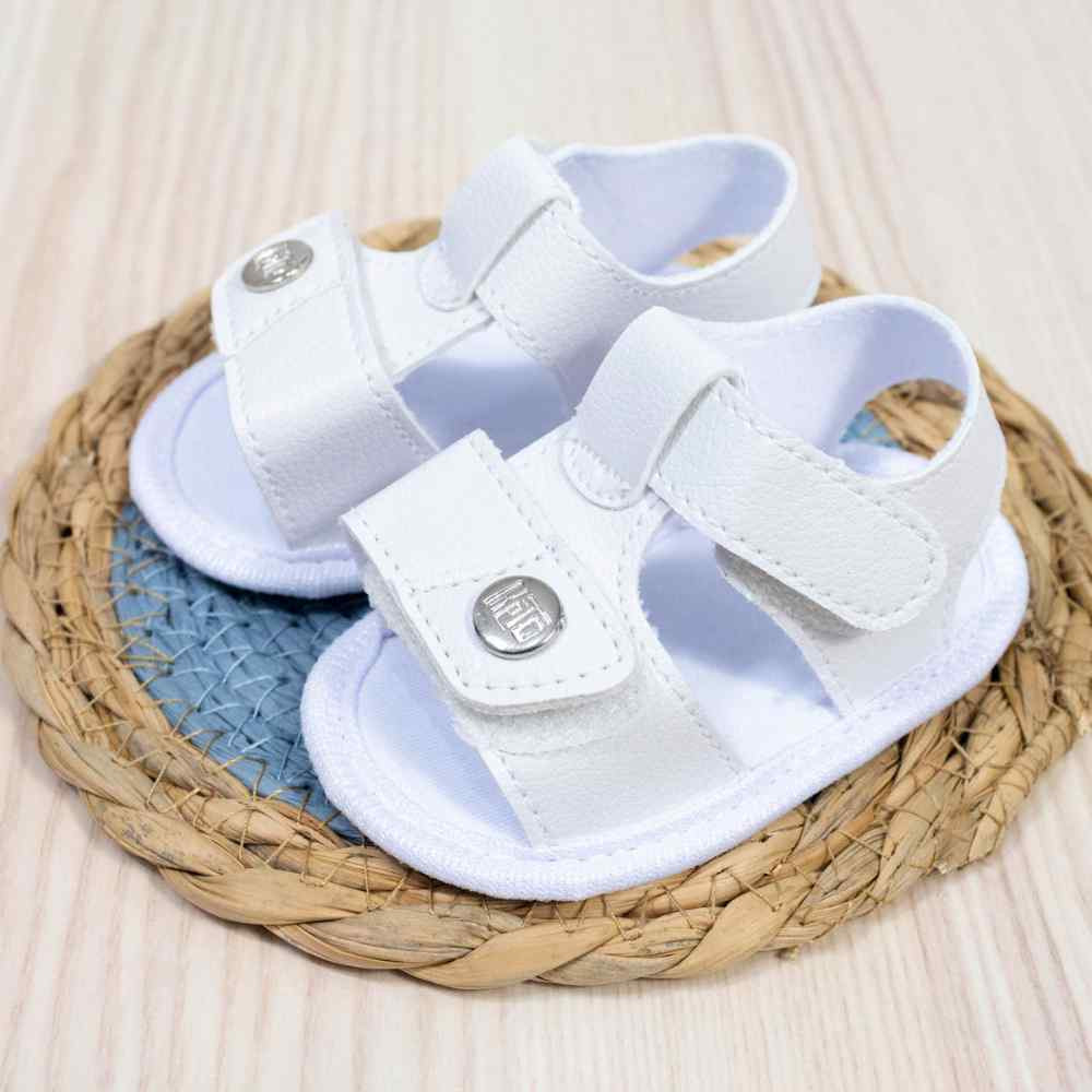 SANDÁLIA COM VELCRO DUPLO PARA BEBÊ MENINO BRANCO