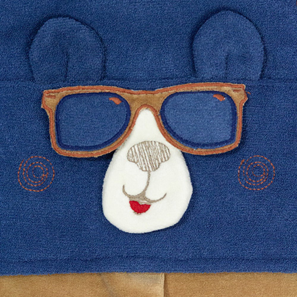 SAÍDA MATERNIDADE PLUSH 2 PÇS MACACÃO E MANTA BORDADO INTERATIVO MARINHO