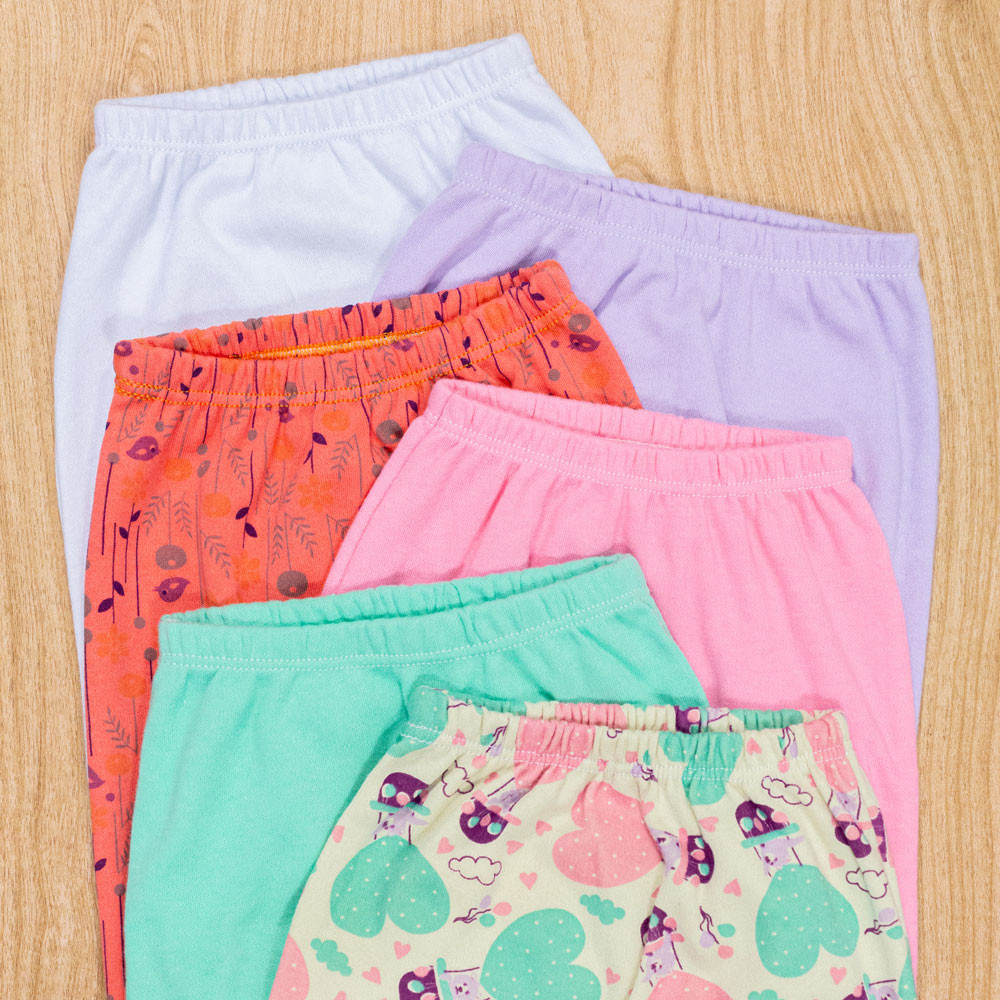 Conjunto Mijãozinho Colorido Estampado 6 calças bebê menina