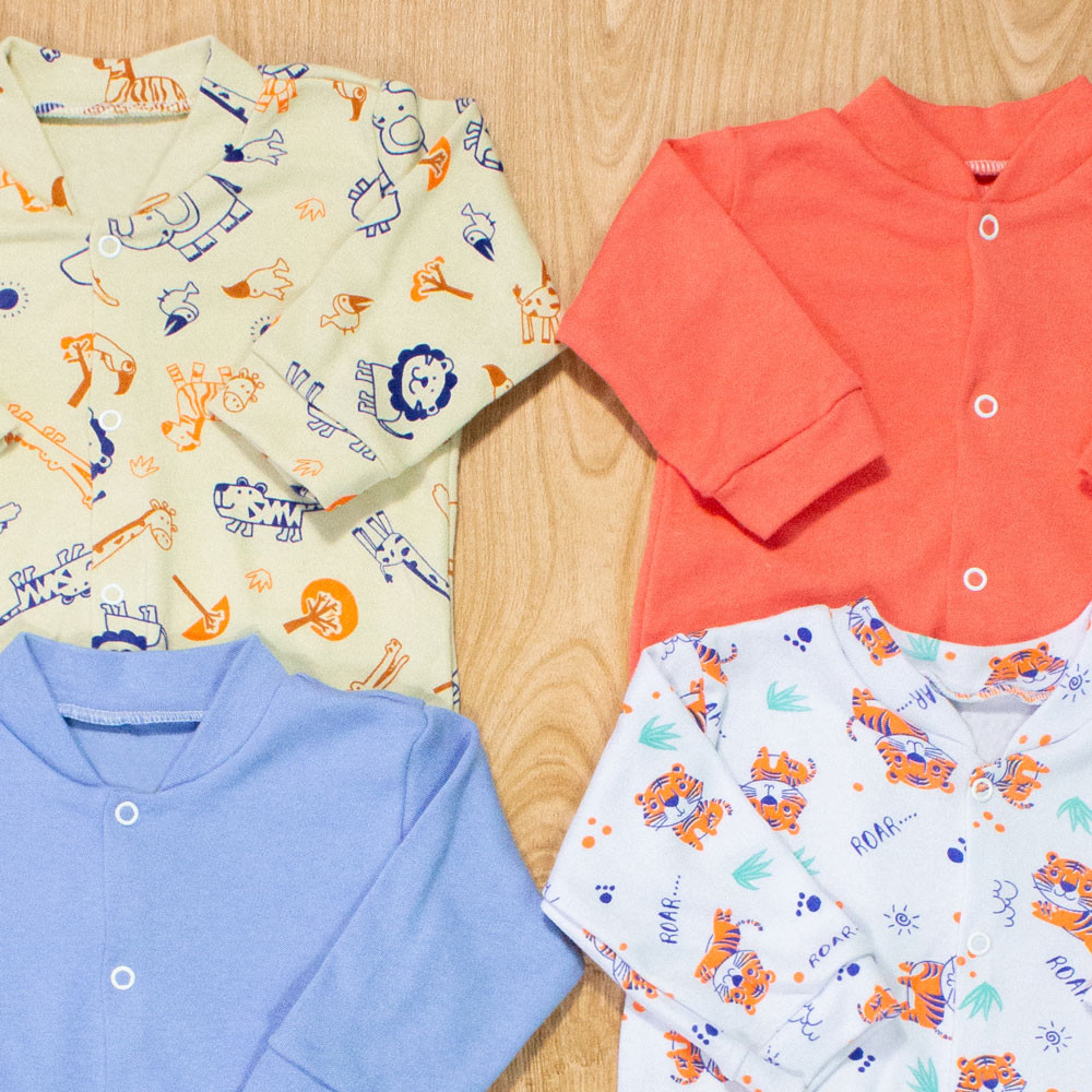 Conjunto de Macacões Bebê Cores Verão 4 Peças