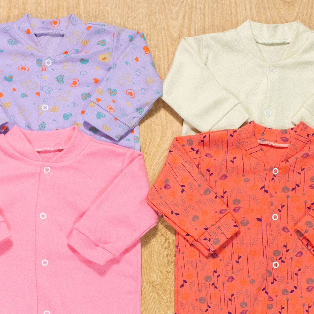 Conjunto de 4 Macacões Fresquinhos com Estampas Fofas Bebê