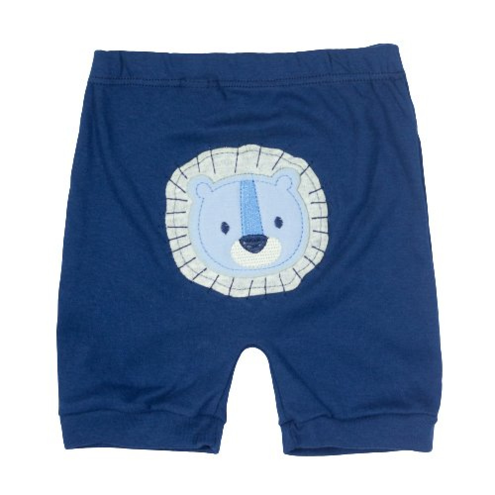 CONJUNTO CURTO BODY E BERMUDA BUMBUM BORDADO LEÃO AZUL