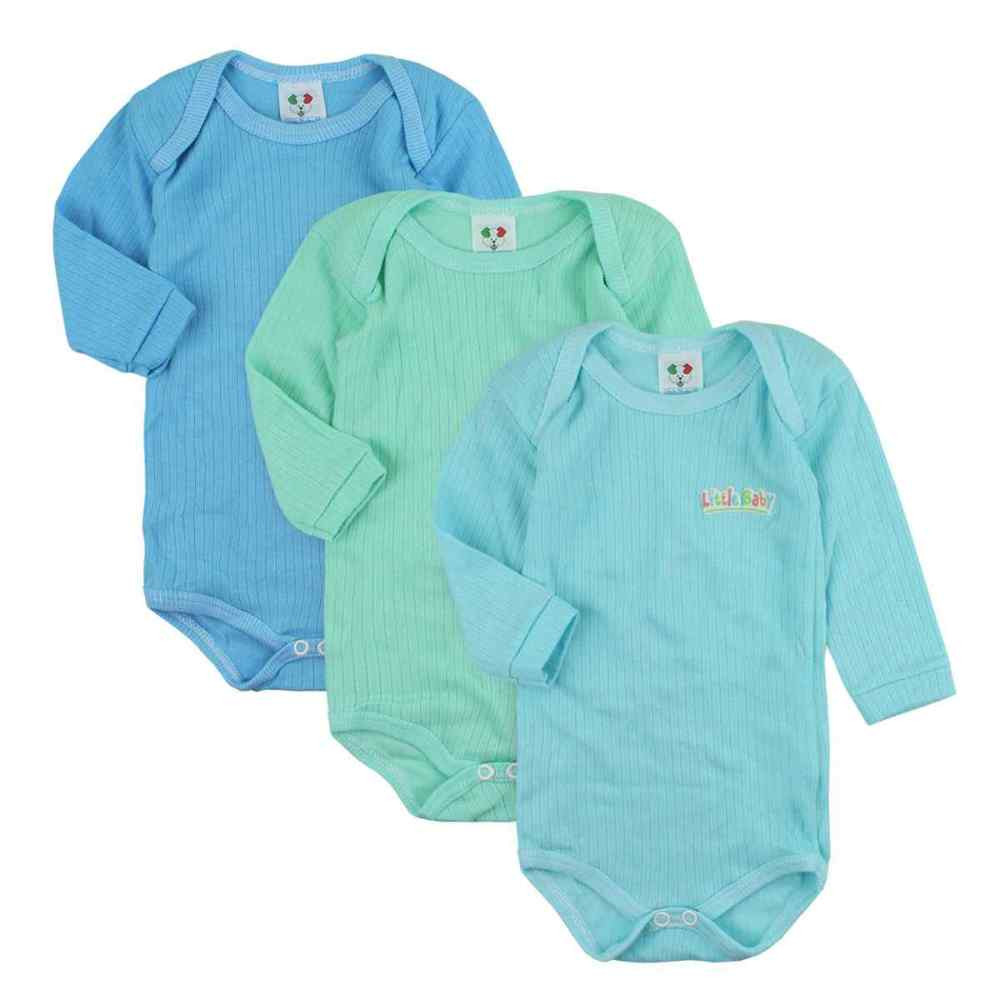 BODY PARA BEBÊ KIT COM 3 PEÇAS CANELADA ALGODÃO PARA MENINO