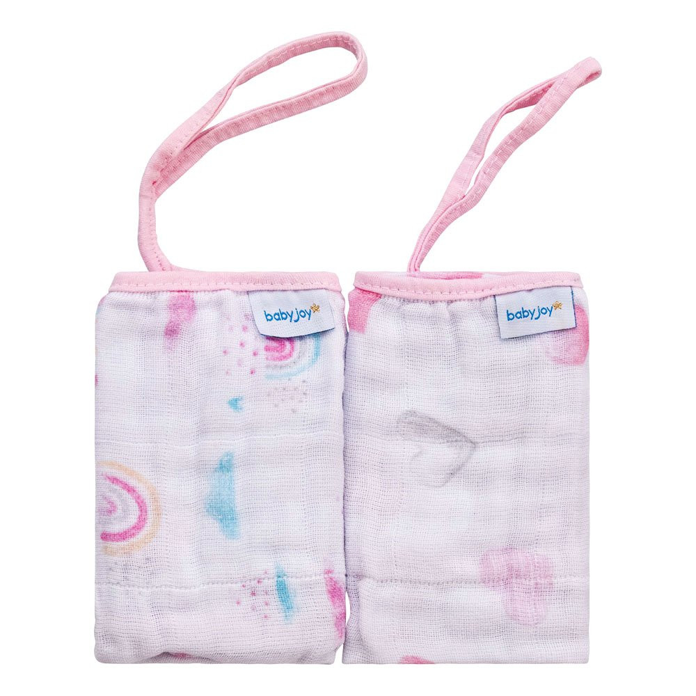 TOALHA DE BOCA FRALDA SOFT COM PRENDEDOR DE CHUPETA MENINA 2 PÇS