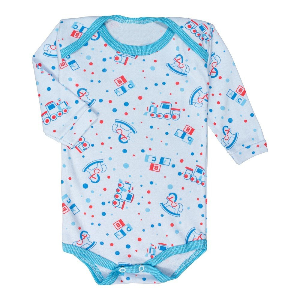 KIT COM 3 BODY LONGO PARA BEBÊ ESTAMPINHAS VARIADAS PARA MENINO