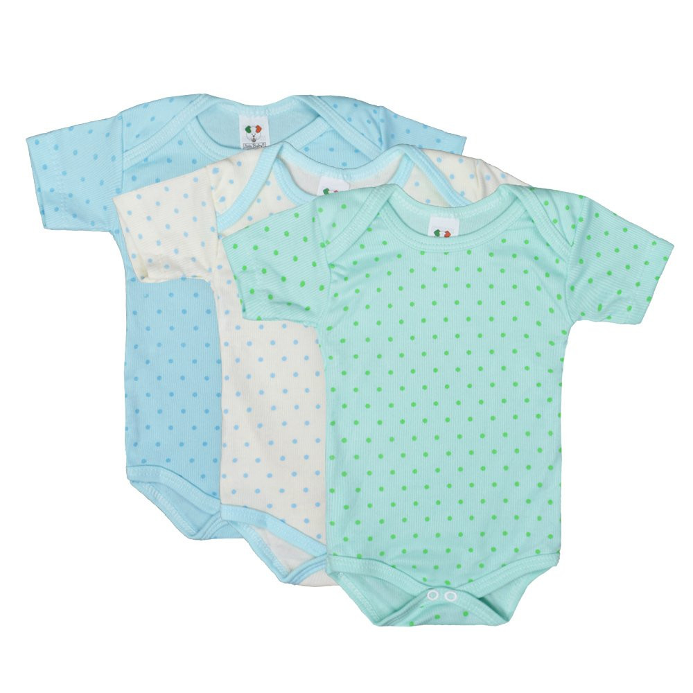 KIT 3 BODY MANGA CURTA MASCULINA LITTLE BABY ESTAMPAS SORTIDAS