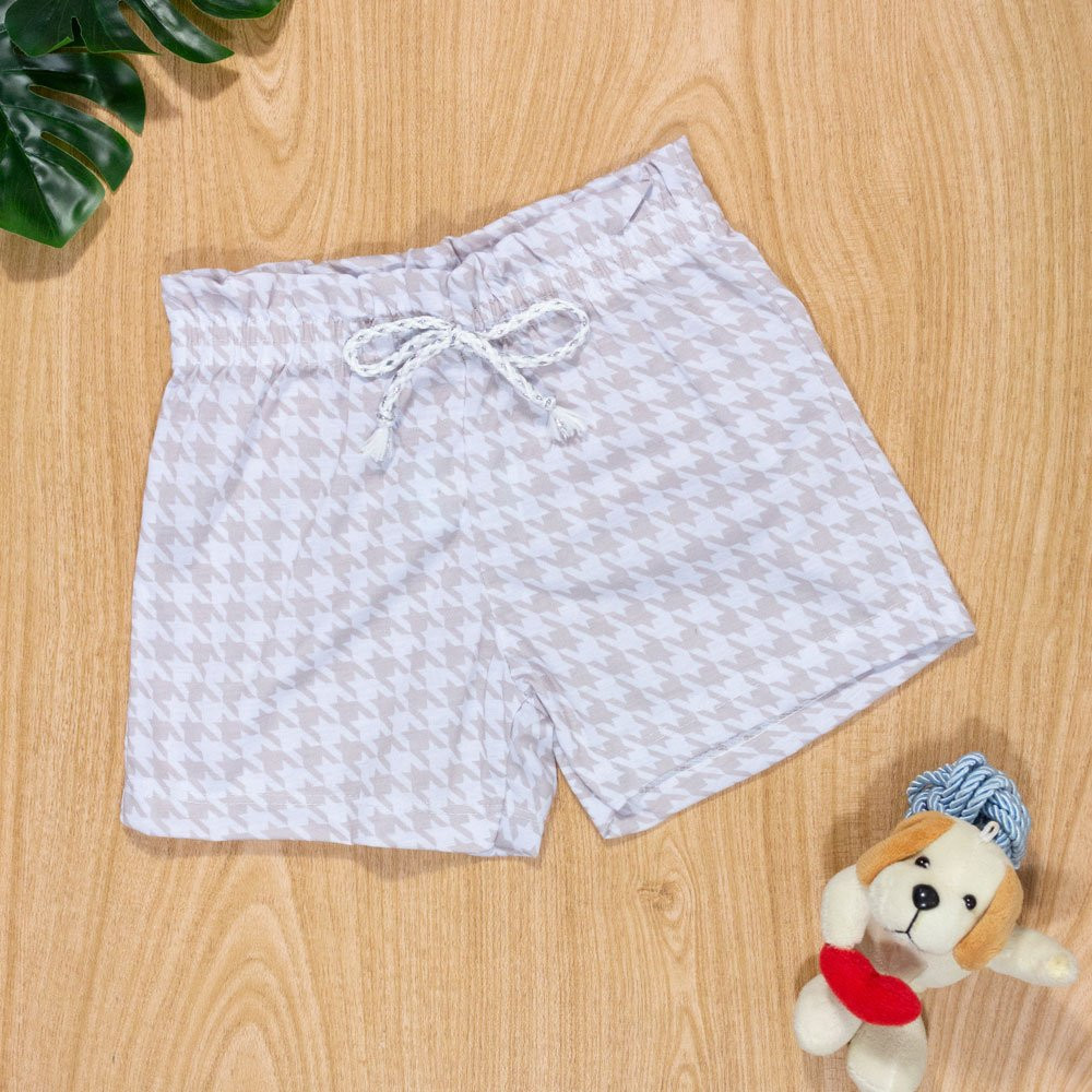 SHORTS INFANTIL 1 AO 3 EM MALHA FRUFRU BEGE