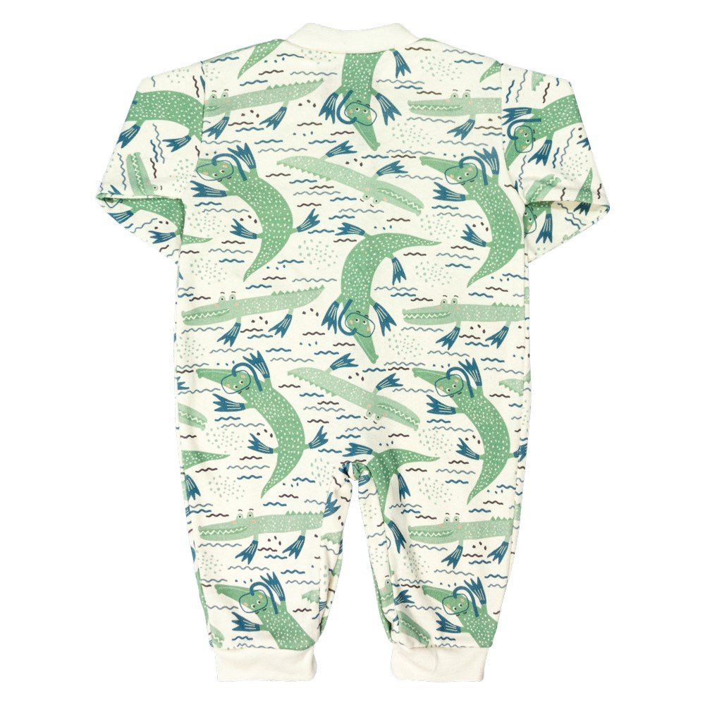 MACACÃO LONGO PARA BEBÊ TECIDO ECOLÓGICO JACARÉ