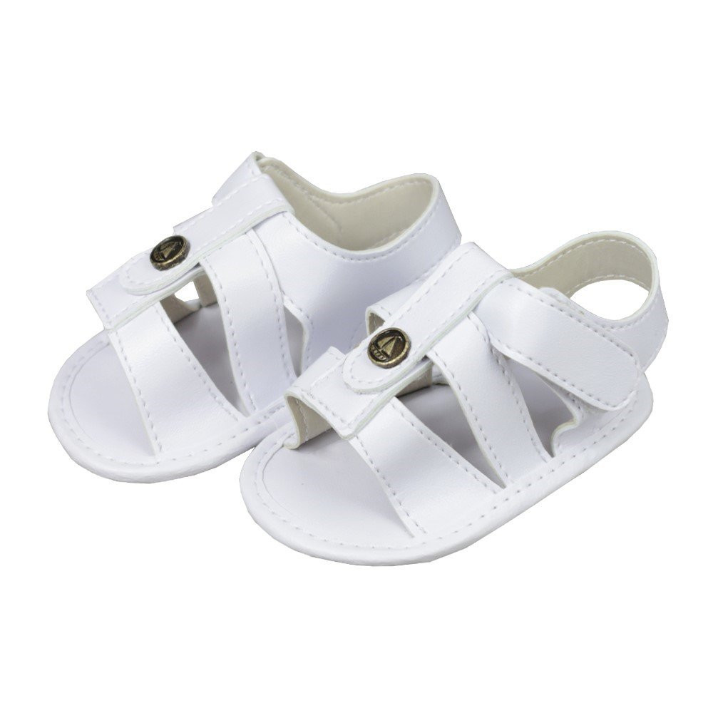SANDÁLIA PARA BEBÊ COM VELCRO SIMPLES BRANCO