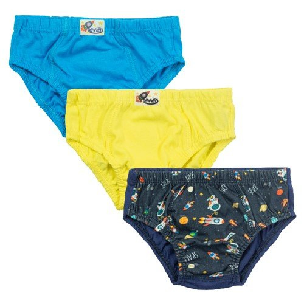 KIT CUECA 3 PEÇAS PARA BEBÊ ATÉ 4 ANOS ESTAMPAS VARIADAS SPACE