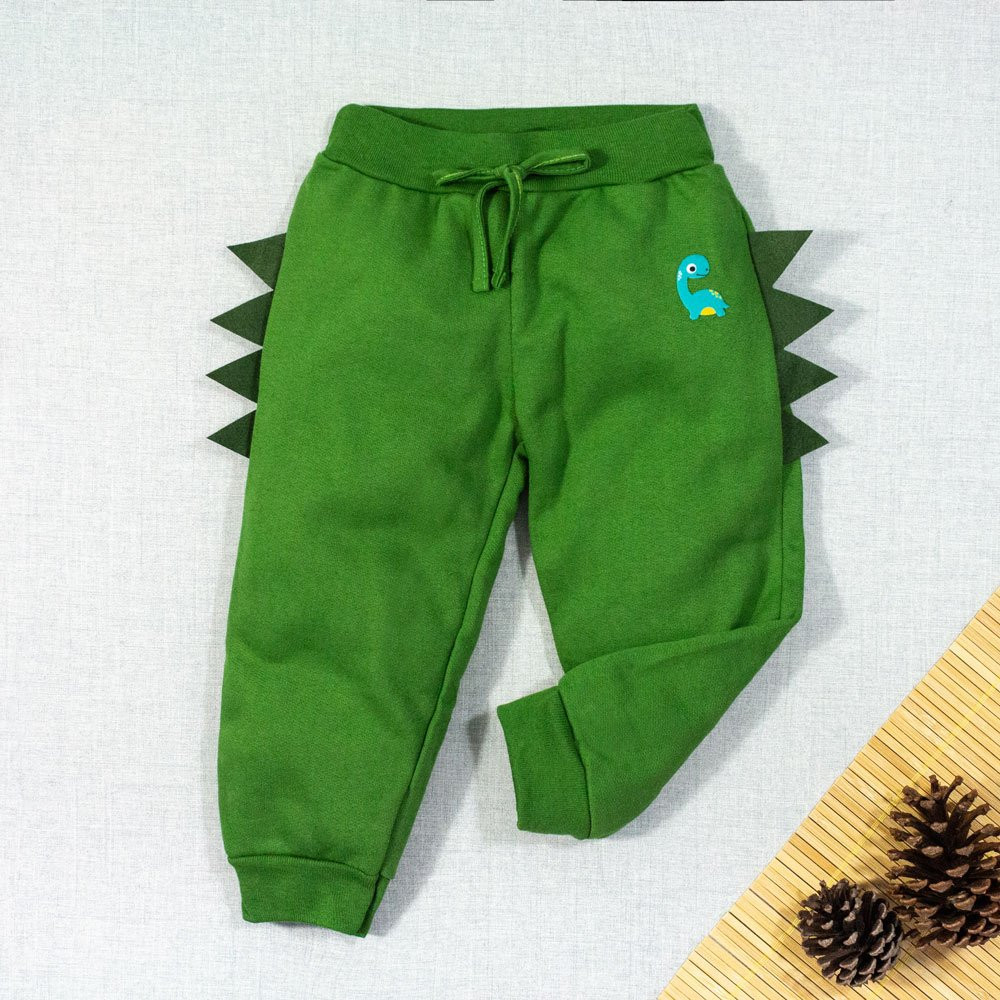 CALÇA INFANTIL 1 AO 3 MOLETOM DINO INTERATIVO VERDE