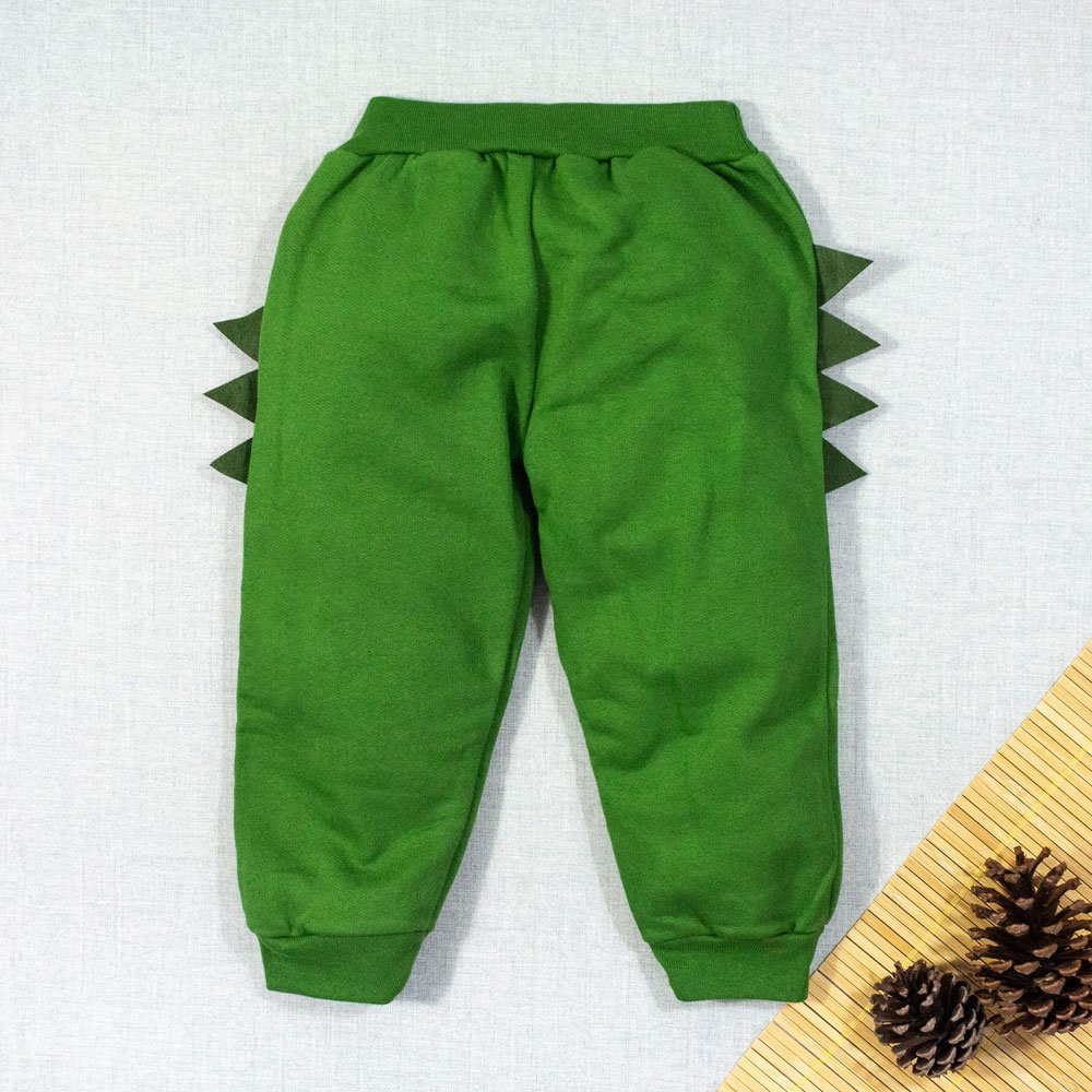 CALÇA INFANTIL 1 AO 3 MOLETOM DINO INTERATIVO VERDE
