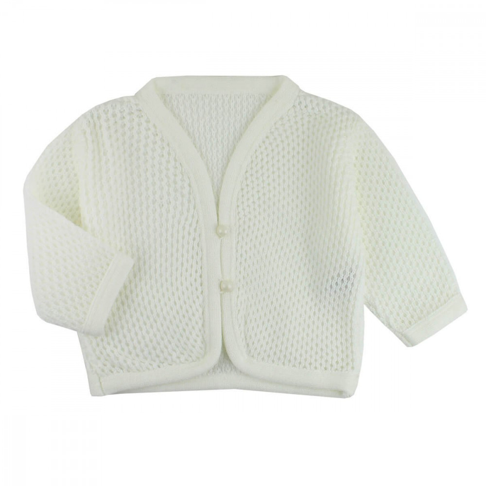 CASAQUINHO BABY EM TRICOT BRANCO MICHELLE
