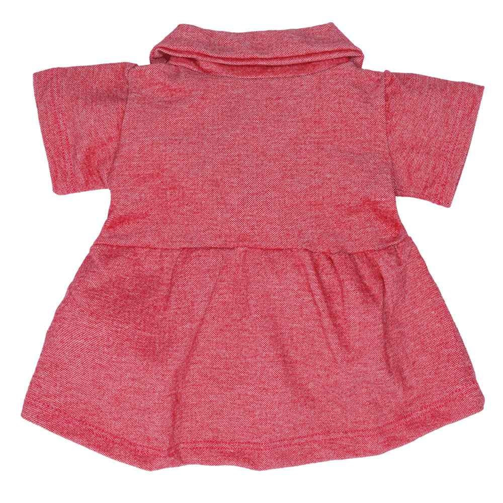 VESTIDO POLO PARA BEBÊ COM BORDADINHO E BOTÕES VERMELHO