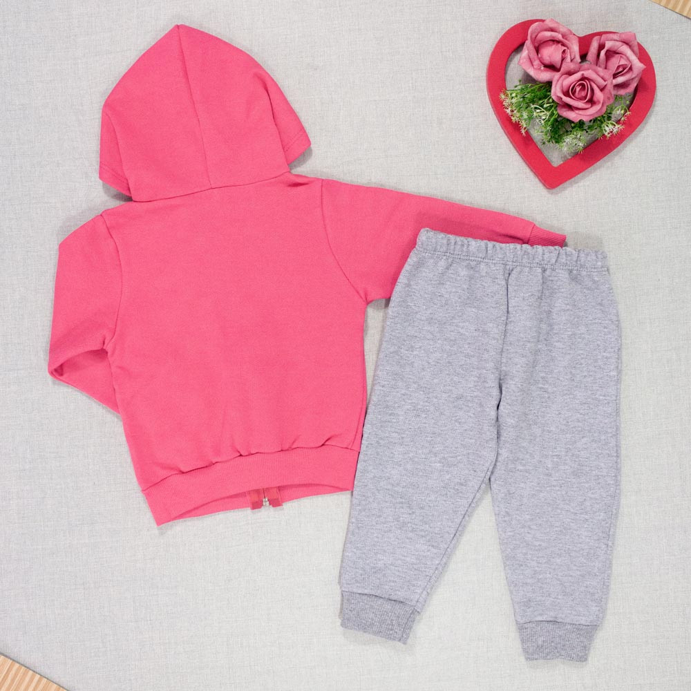 Conjunto para Bebês de Moletom So Cute Rosa com Mescla